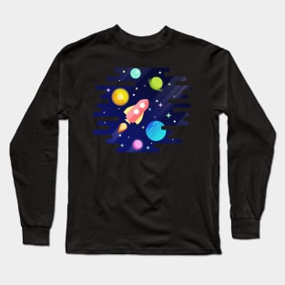 Rocket in Space Long Sleeve T-Shirt